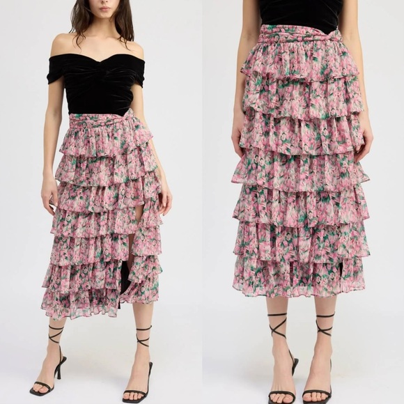 Anthropologie Dresses & Skirts - En Saison Lyra Tiered Midi Skirt